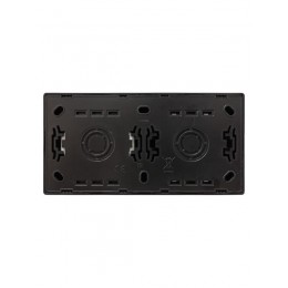 Блок выключатель 2-клав. и розетка 1-местн с заземл. LETO черн. бархат горизонталь LEZARD 752-4200-170BKP