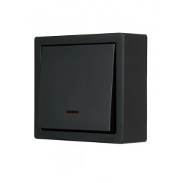 Выключатель 1-клав. с инд. LETO черн. бархат LEZARD 752-4200-111