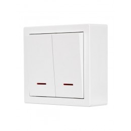 Выключатель 2-клав. LETO с инд. бел. LEZARD 752-0200-112