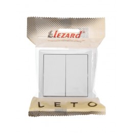 Выключатель 2-клав. LETO бел. LEZARD 752-0200-101