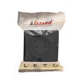 Розетка 1-мест. без заземл. LETO ПБТ черн. бархат LEZARD 752-4200-121B