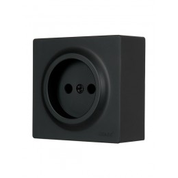 Розетка 1-мест. без заземл. LETO ПБТ черн. бархат LEZARD 752-4200-121B