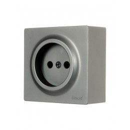 Розетка 1-мест. без заземл. LETO ПБТ платина LEZARD 752-3500-121B