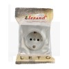 Розетка 1-м ОП LETO с заземл. ПБТ крем LEZARD 752-0300-122B