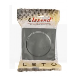 Розетка 1-мест. с заземл. с крышкой LETO ПБТ платина LEZARD 752-3500-123B