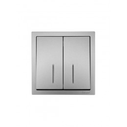 Выключатель 2-кл. с индик. СП ZIMA IP20 10А безвинт. зажим сер. матов. LEZARD 704-7488-112QC