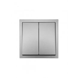 Выключатель 2-кл. СП ZIMA IP20 10А безвинт. зажим сер. матов. LEZARD 704-7488-101QC