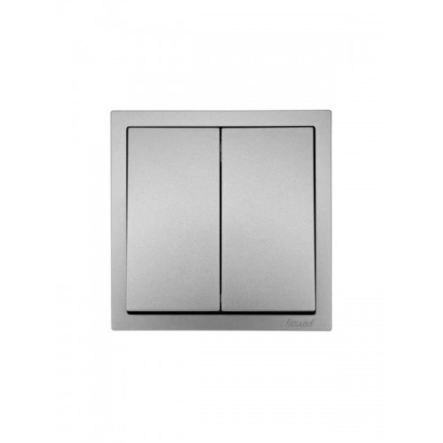 Выключатель 2-кл. СП ZIMA IP20 10А безвинт. зажим сер. матов. LEZARD 704-7488-101QC