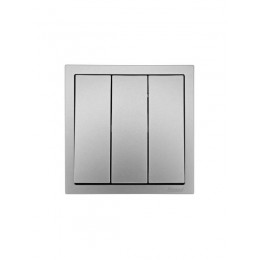 Выключатель 3-кл. СП ZIMA IP20 10А безвинт. зажим сер. матов. LEZARD 704-7488-109QC