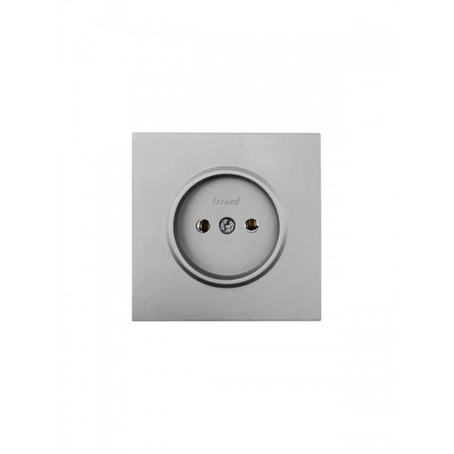 Розетка 1 мест. б/з ПБТ СП ZIMA IP20 16А безвинт. зажим сер. матов. LEZARD 704-7488-121BQC