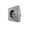 Розетка 1 мест. б/з ПБТ СП ZIMA IP20 16А безвинт. зажим сер. матов. LEZARD 704-7488-121BQC