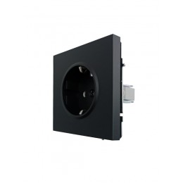 Розетка 1-мест. с защитн.шторк. ПБТ СП ZIMA IP20 10А безвинт. зажим черн. бархат LEZARD 704-4288-124BQC