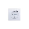 Розетка 1-мест. с/з+USB разъем ZIMA IP20 бел. LEZARD 704-0288-181