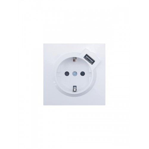 Розетка 1-мест. с/з+USB разъем ZIMA IP20 бел. LEZARD 704-0288-181