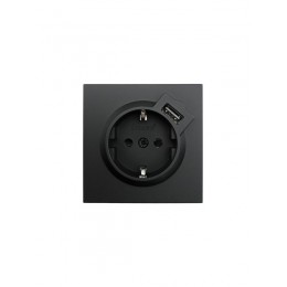 Розетка 1-мест. с/з+USB разъем СП ZIMA IP20 черн. бархат LEZARD 704-4288-181