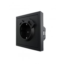 Розетка 1-мест. с/з Type-C+USB разъем СП ZIMA IP20 черн. бархат LEZARD 704-4288-181TC