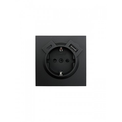 Розетка 1-мест. с/з Type-C+USB разъем СП ZIMA IP20 черн. бархат LEZARD 704-4288-181TC