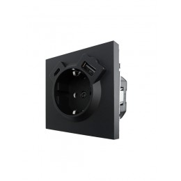 Розетка 1-мест. с/з Type-C+USB разъем СП ZIMA IP20 черн. бархат LEZARD 704-4288-181TC