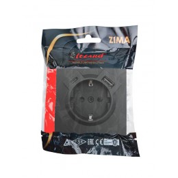 Розетка 1-мест. с/з Type-C+USB разъем СП ZIMA IP20 черн. бархат LEZARD 704-4288-181TC