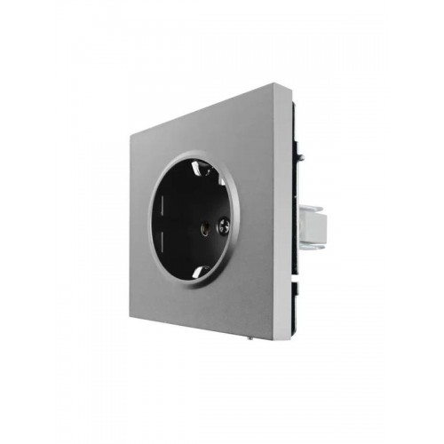 Розетка 1-мест. с/з ПБТ СП ZIMA IP20 16А безвинт. зажим сер. матов. LEZARD 704-7488-122BQC