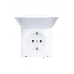 Розетка 1-мест. с/з с крышкой СП ZIMA 16А ПБТ безвинт. зажим бел. LEZARD 704-0288-123BQC