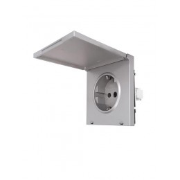 Розетка 1-мест. с/з с крышкой ПБТ СП ZIMA IP20 16А безвинт. зажим сер. матов. LEZARD 704-7488-123BQC