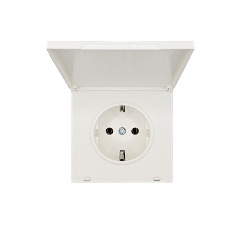 Розетка 1-мест. с/з с крышкой ПБТ СП ZIMA IP20 16А безвинт. зажим слон. кость LEZARD 704-9088-123BQC