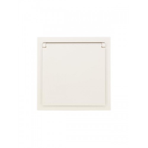 Розетка 1-мест. с/з с крышкой ПБТ СП ZIMA IP20 16А безвинт. зажим слон. кость LEZARD 704-9088-123BQC