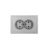 Розетка 2-мест. б/з СП ZIMA IP20 16А ПБТ безвинт. зажим сер. матов. LEZARD 704-7400-128BQC