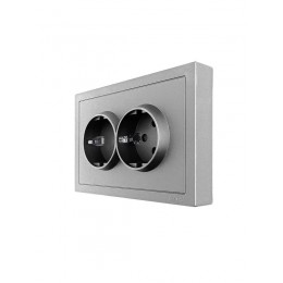Розетка 2-мест. б/з СП ZIMA IP20 16А ПБТ безвинт. зажим сер. матов. LEZARD 704-7400-128BQC