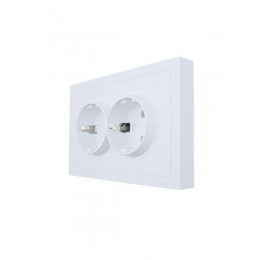 Розетка 2-мест. с/з СП ZIMA IP20 16А ПБТ безвинт. зажим бел. LEZARD 704-0200-127BQC