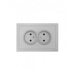Розетка 2-мест. с/з СП ZIMA IP20 16А ПБТ безвинт. зажим сер. матов. LEZARD 704-7400-127BQC