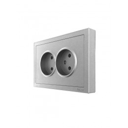 Розетка 2-мест. с/з СП ZIMA IP20 16А ПБТ безвинт. зажим сер. матов. LEZARD 704-7400-127BQC