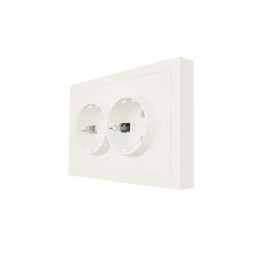 Розетка 2-мест. с/з СП ZIMA IP20 16А ПБТ безвинт. зажим слон. кость LEZARD 704-9000-127BQC