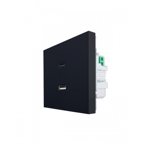 Розетка Type-C+ USB разъем СП ZIMA IP20 черн. бархат LEZARD 704-4288-192TC