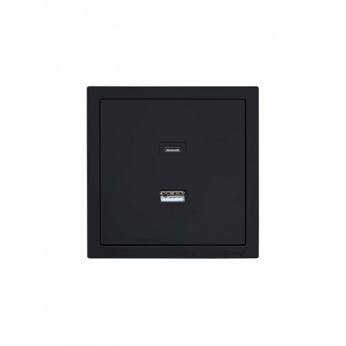 Розетка Type-C+ USB разъем СП ZIMA IP20 черн. бархат LEZARD 704-4288-192TC