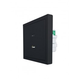 Розетка Type-C+ USB разъем СП ZIMA IP20 черн. бархат LEZARD 704-4288-192TC