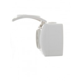 Розетка 1-м ОП Nata 16А IP20 с заземл. с защ. крышкой керамика бел. LEZARD 710-0200-123