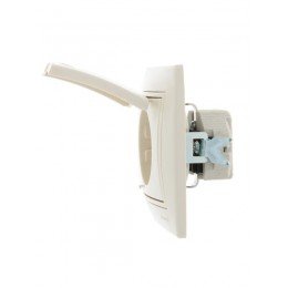 Розетка 1-м СП Mira 16А IP20 с заземл. с защ. крышкой со вставкой керамика крем. LEZARD 701-0303-123