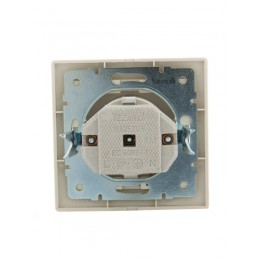 Розетка 1-м СП Mira 16А IP20 с заземл. с защ. крышкой со вставкой керамика крем. LEZARD 701-0303-123