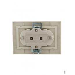Розетка 2-м СП Mira 16А IP20 с заземл. со вставкой керамика крем. LEZARD 701-0303-127