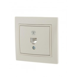 Розетка телефонная 1-м СП Mira RJ11 крем./крем.. LEZARD 701-0303-137