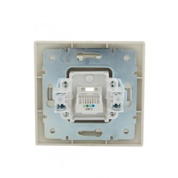 Розетка телефонная 1-м СП Mira RJ11 крем./крем.. LEZARD 701-0303-137