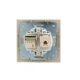 Розетка компьютерная + телефонная 2-м СП Mira RJ45 + RJ11 крем./крем.. LEZARD 701-0303-143