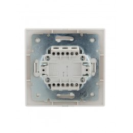 Переключатель проходной 1-кл. СП Mira 10А IP20 с бел.вставкой бел. LEZARD 701-0202-105