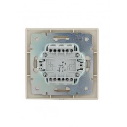 Выключатель 2-кл. СП Mira 10А IP20 со вставкой крем. LEZARD 701-0303-101