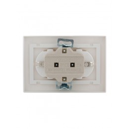 Розетка 2-м СП Mira 16А IP20 с заземл. с бел. вставкой керамика бел. LEZARD 701-0202-127