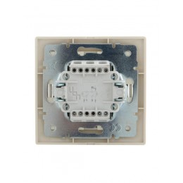 Выключатель 2-кл. СП Mira 10А IP20 с подсветкой со вставкой крем. LEZARD 701-0303-112