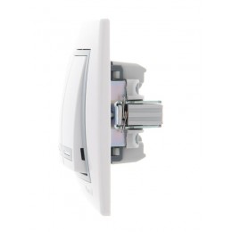 Выключатель 3-кл. СП Mira 10А IP20 с сер. вставкой бел. LEZARD 701-0215-109