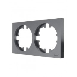 Рамка 2-м OSEN горизонт. квадрат сер. матов. LEZARD 743-7400-147